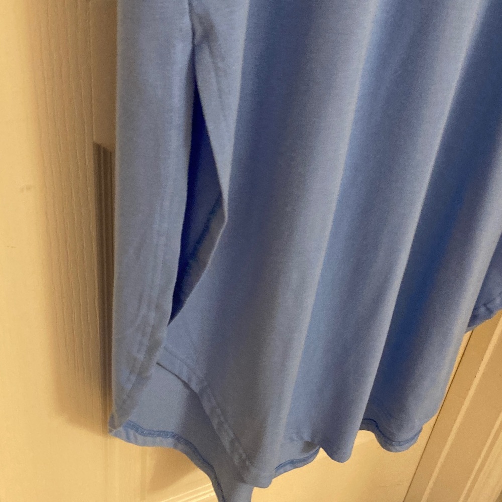 Blue V-Neck Ruffle Sleeve Dress - Picture 5 of 10